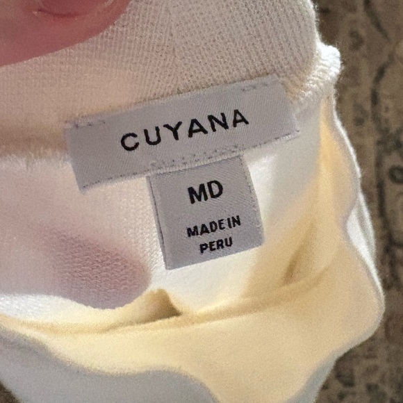 cuyana puff sleeve French terry sweater in ivory - Picture 5 of 5